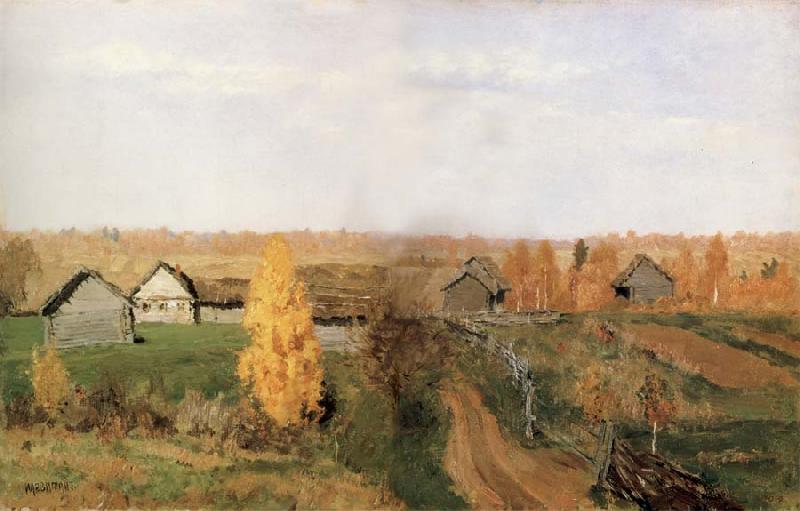 Levitan, Isaak Golden autumn in the Village Germany oil painting art